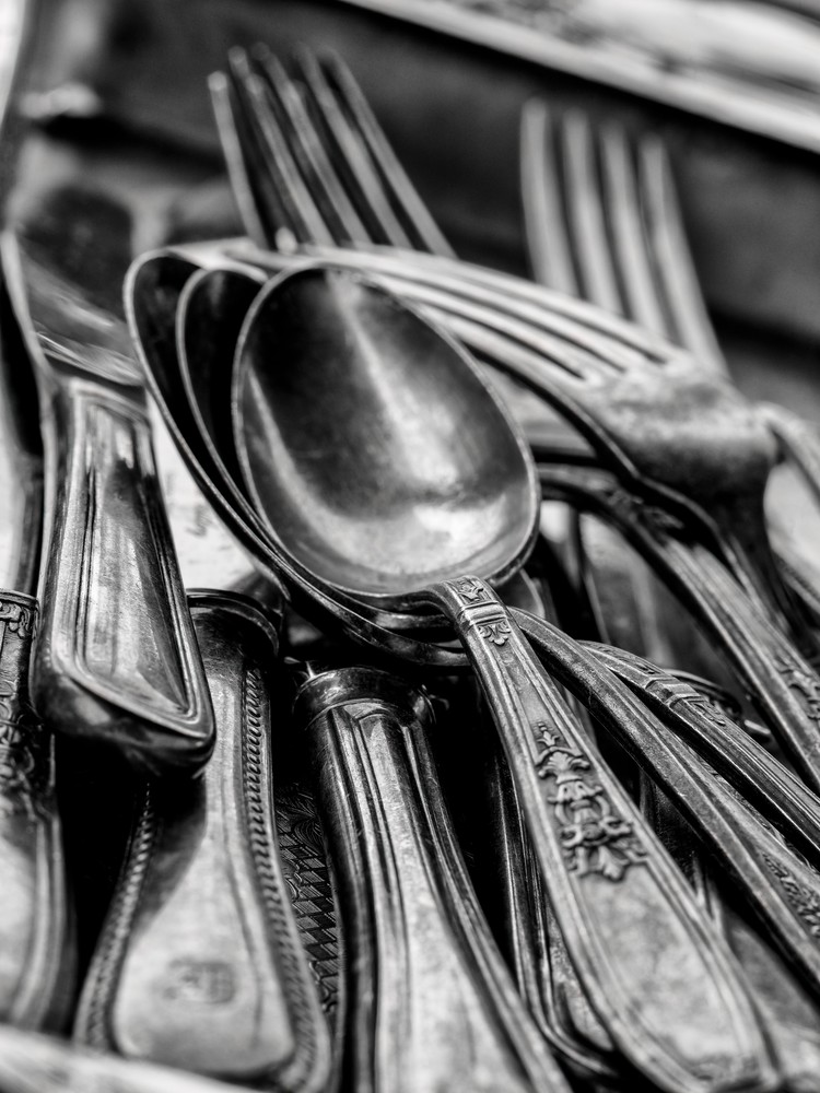 John E. Kelly Fine Art Photography – Spoons, Forks and Knives - Silver