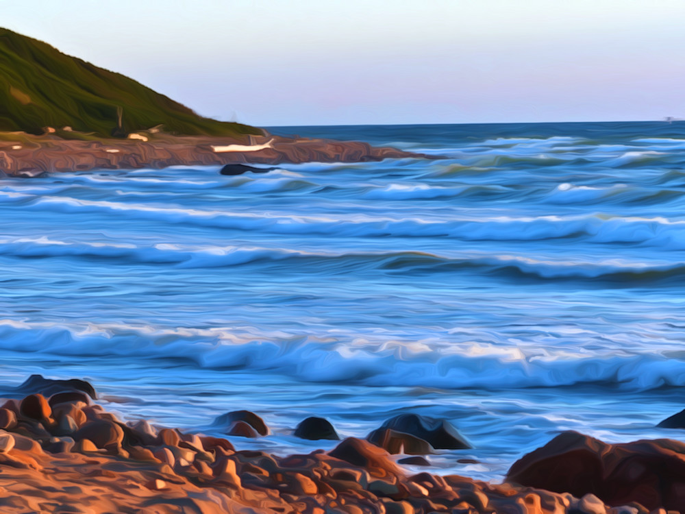 Block Island Sunset Surf, Oil Art | Siegel Photography, LLC