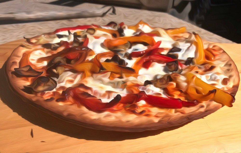 Homemade Mushroom Pepper Pizza