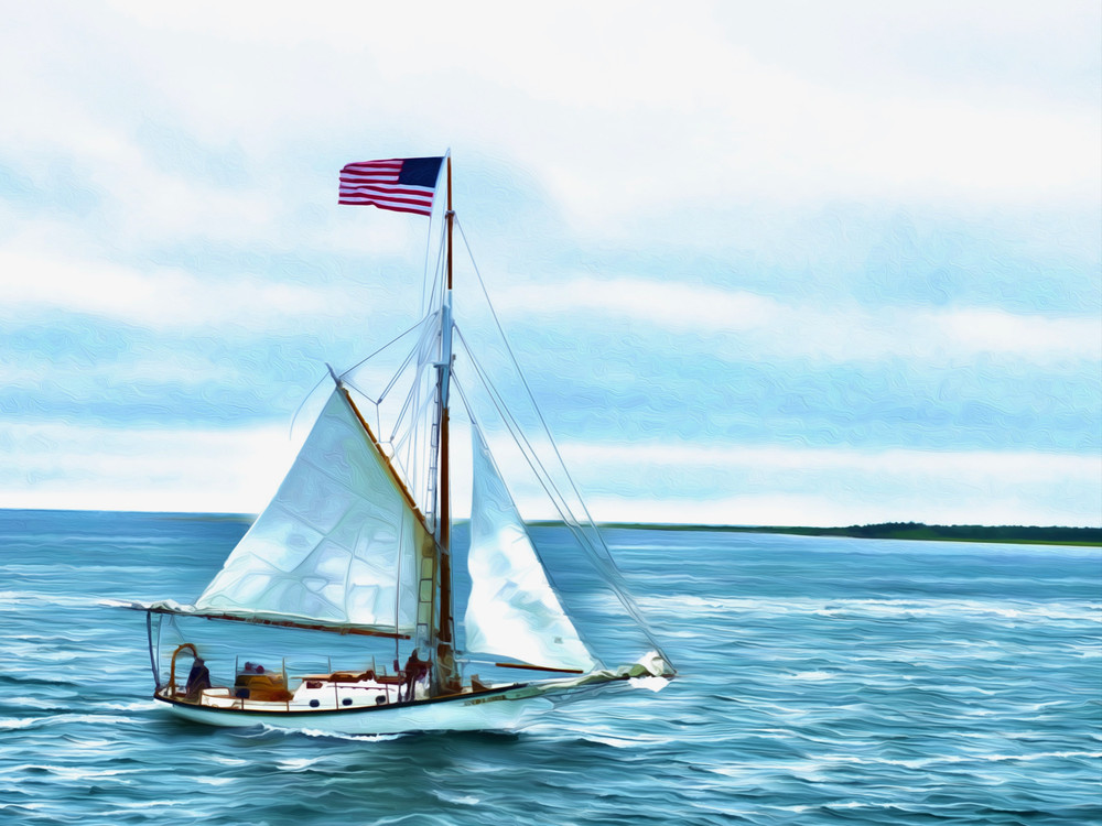 Small Sailboat, Oil Art | Siegel Photography, LLC
