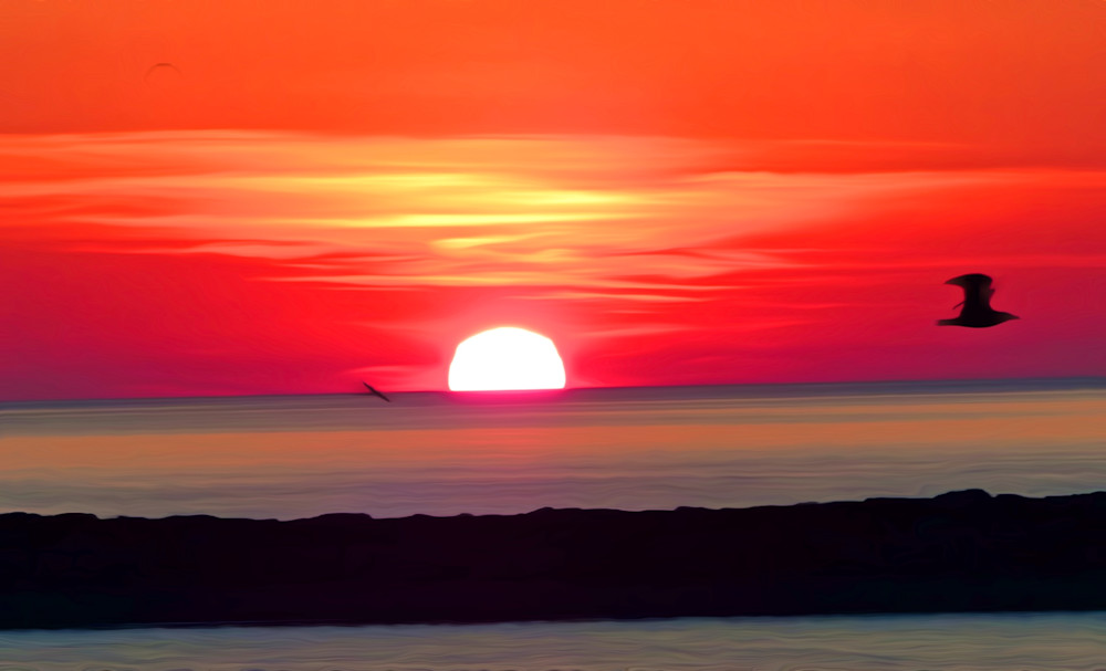 Block Island Sunset, Oil Art | Siegel Photography, LLC