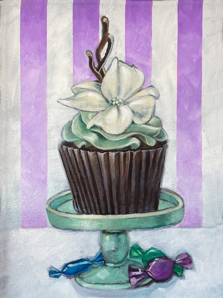 Chocolate Mint Cupcake  Art | Geraldine Arata
