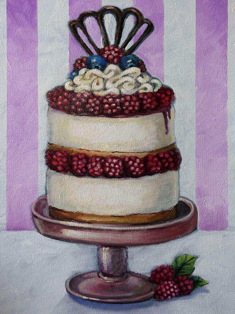 Raspberry Sponge Cake  Art | Geraldine Arata