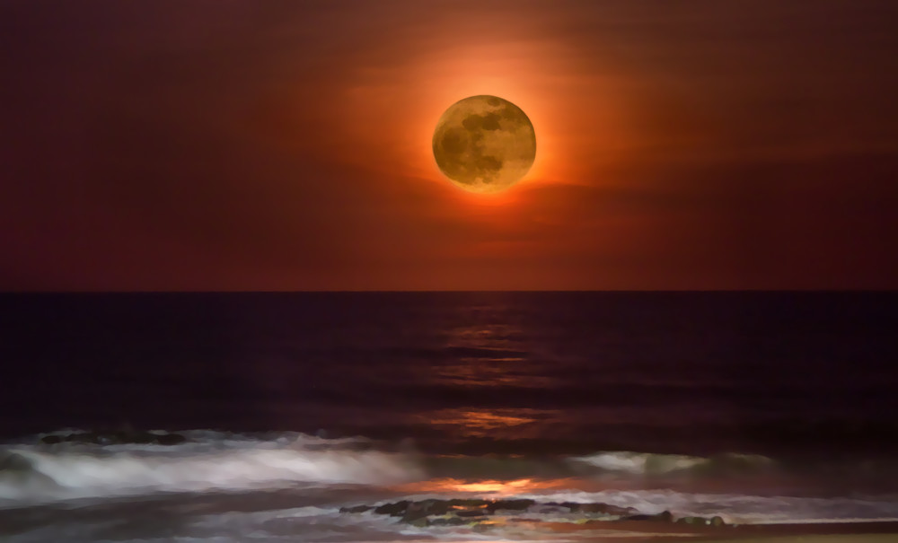 Super Moon Over The Ocean   Photography Art | Alina Marin-Bliach Photography/alinabstudios LLC