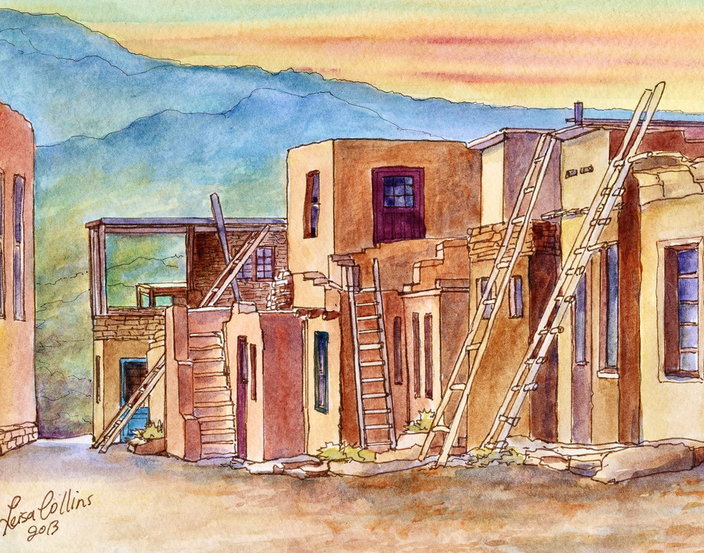 Homes Of The Acoma Pueblo, Nm Art | Leisa Collins Art