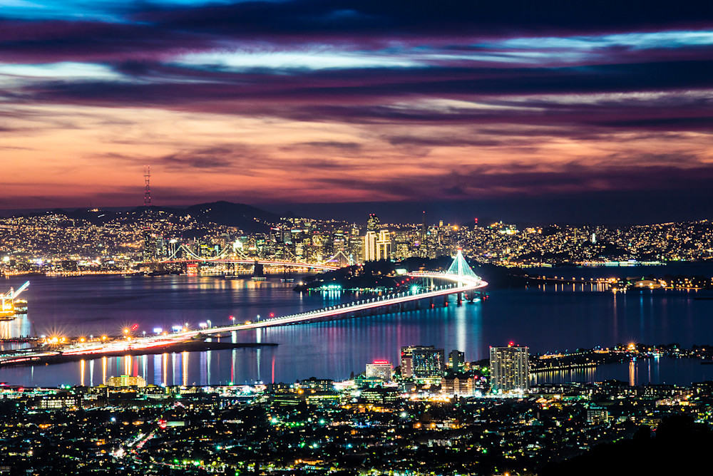 Bay Bridge San Francisco Awesome Sunset Photography Art | jt Photo Images