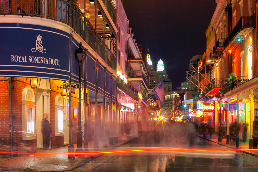 Royal Sonesta, Bourbon Street at night, French Quarter, New Orleans 
