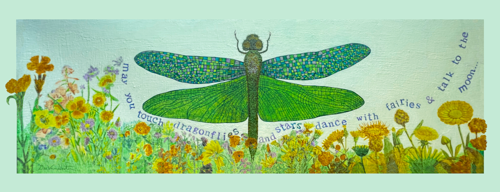 Dragonfly Mixed Media Painting