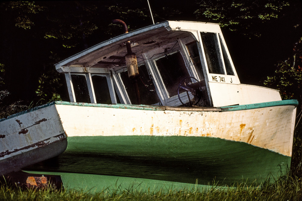 Beached Lobsterboat, Beal's Island Maine Photography Art | Allan Weitz Design