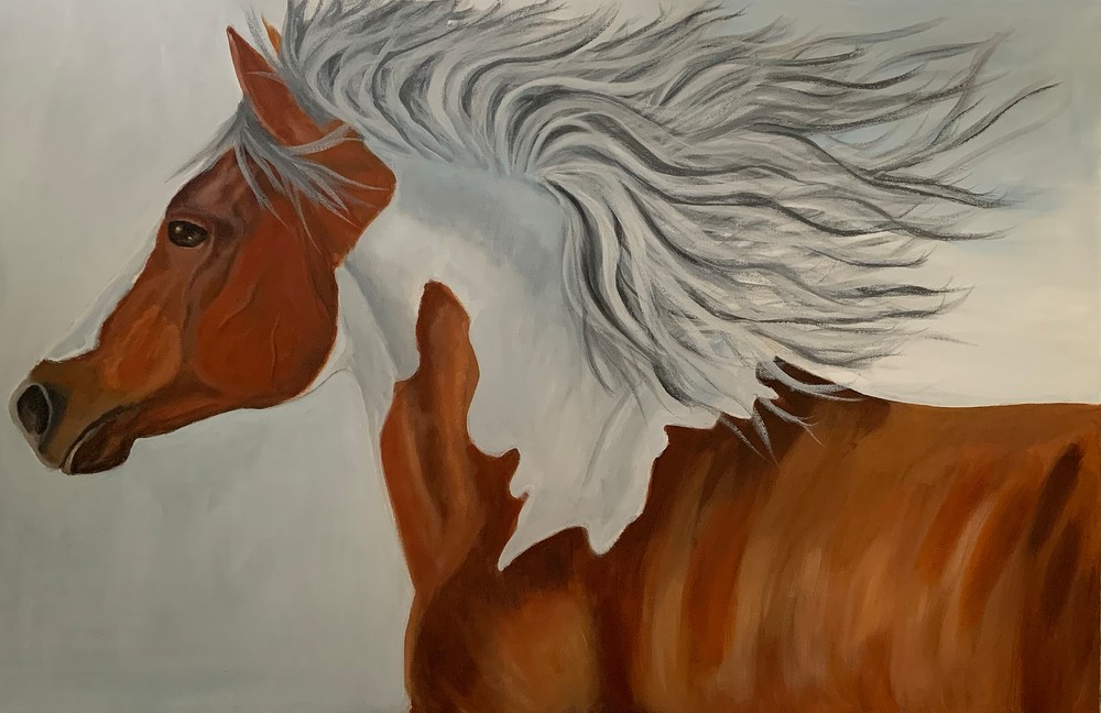 Painting of a horse named breeze