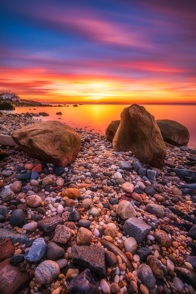 Southold Beach Rocky Sunset Ii Photography Art | Teaga Photo