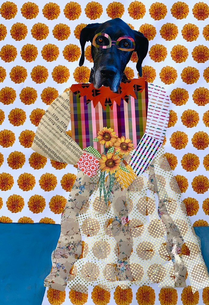 Dog portrait collage art print