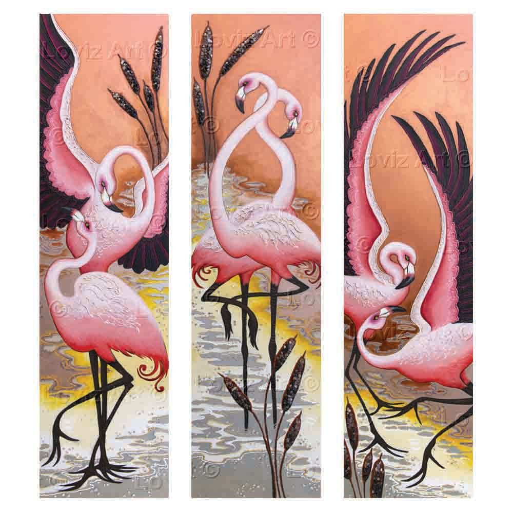 1490  1 2 Flamingo Tango Set Art | Loviz Arts