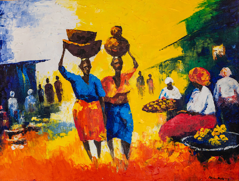 African Market Scene  Art | Vivid Emporium Art