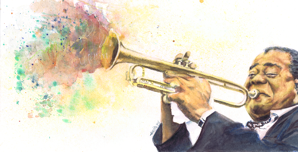 Louis Armstrong 300 Art | Afro Triangle Designs, LLC