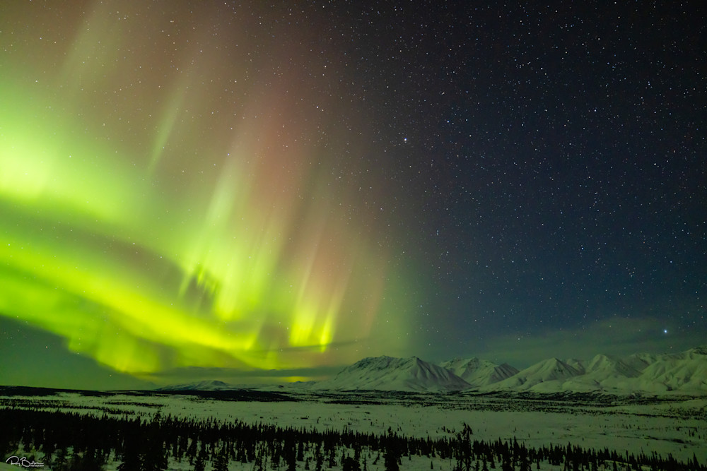 Aurora Borealis over Tahneta Pass, Alaska.