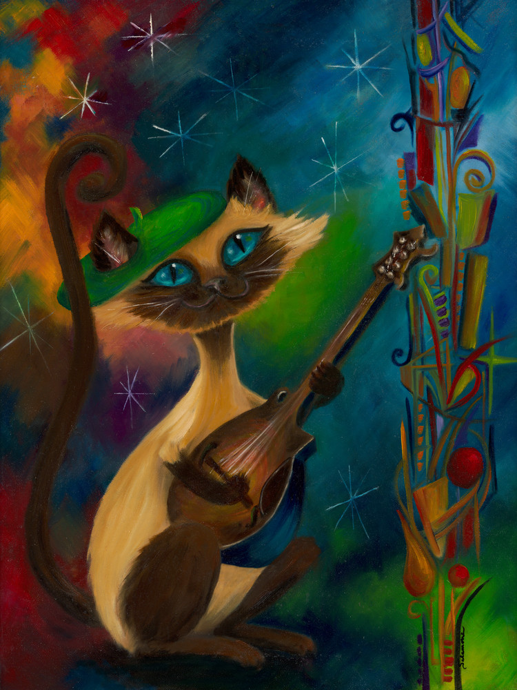 Hep Cat Meowndolin Art | Salamone Fine Art