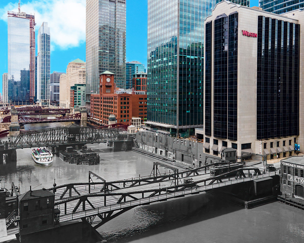 Chicago River West From The Dearborn Street Bridge Art | Mark Hersch Photography
