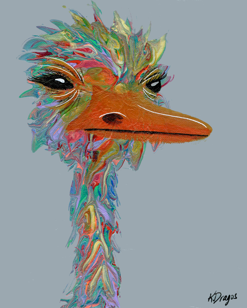 "Snarky Bird" Embellished Acrylic Fluid Art Painting | Paintpourium
