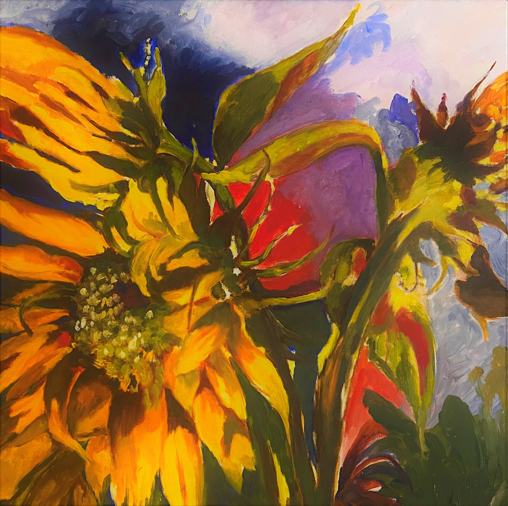 Windswept Sunflowers Art | nancychipman