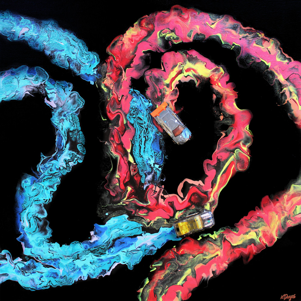 The Race - A Captivating Fluid Art Painting by Paintpourium