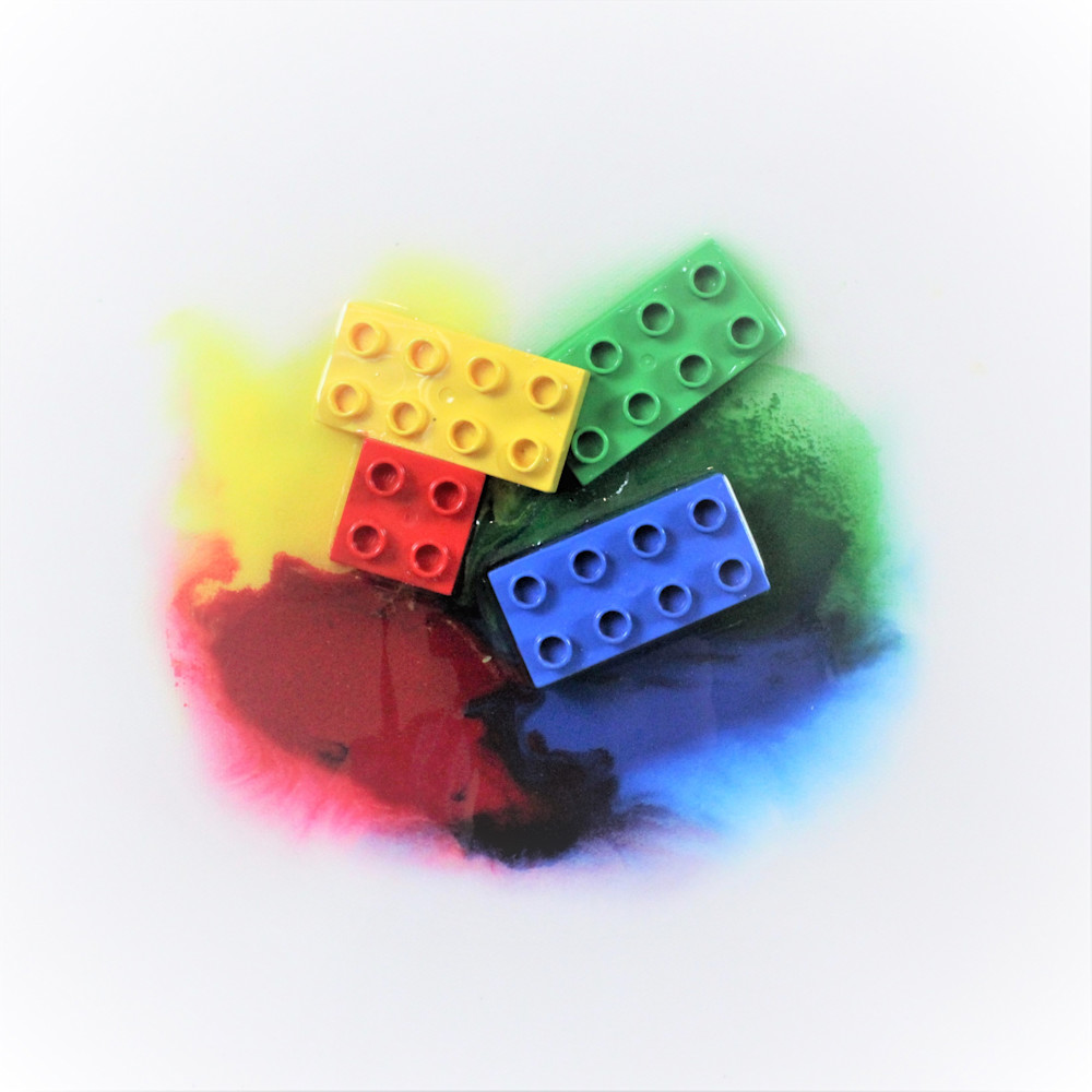 Melty - Vibrant Lego Brick Fluid Art Painting by Paintpourium