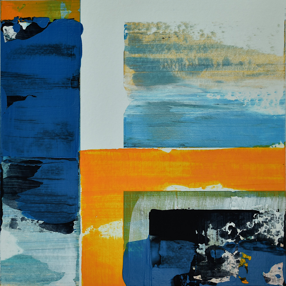Geometric Composition Yellow Orange Blue No.01 Art | Skip Gosnell Artworks & Design