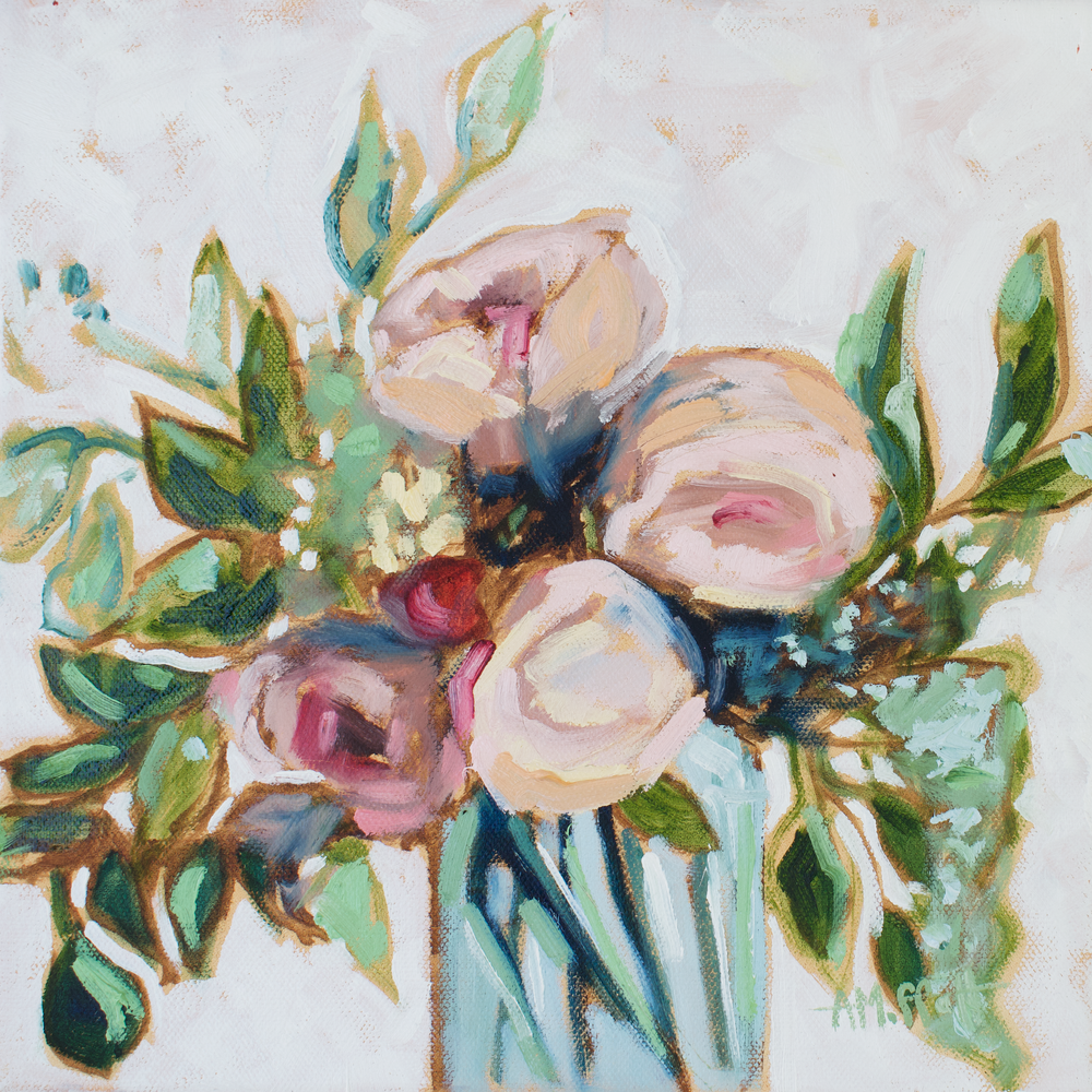 Giclee Art Print - Delicate Floral I- by contemporary Impressionist April Moffat
