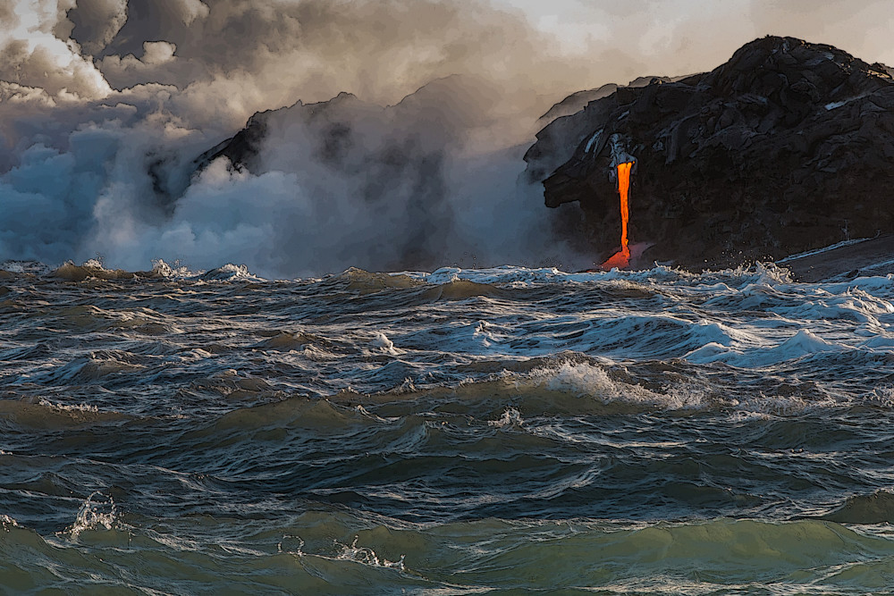 Kilauea Lava Hits The Ocean Photography Art | BILL PARIS PHOTOGRAPHY