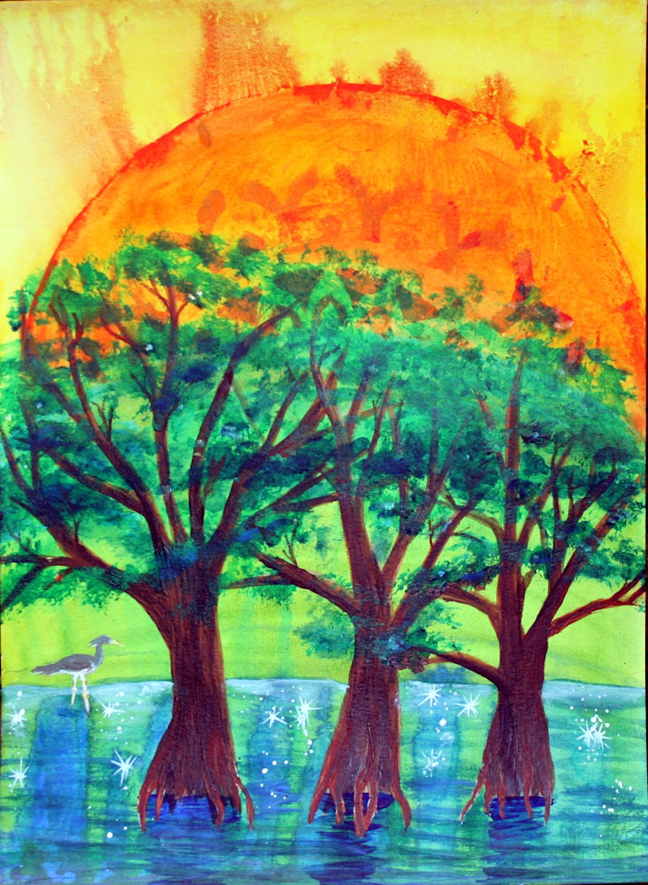 "Cypress Sun" Art | Kim Hawke Art