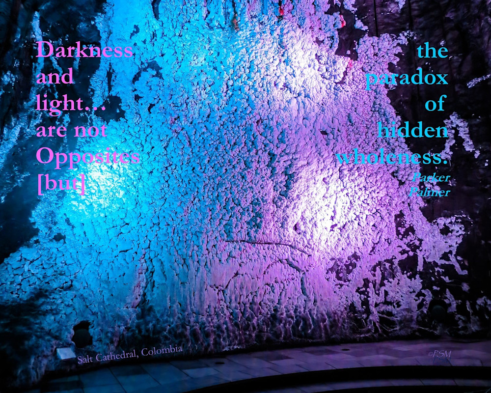 Colombia - Dramatic Light in Salt Cathedral, with quote