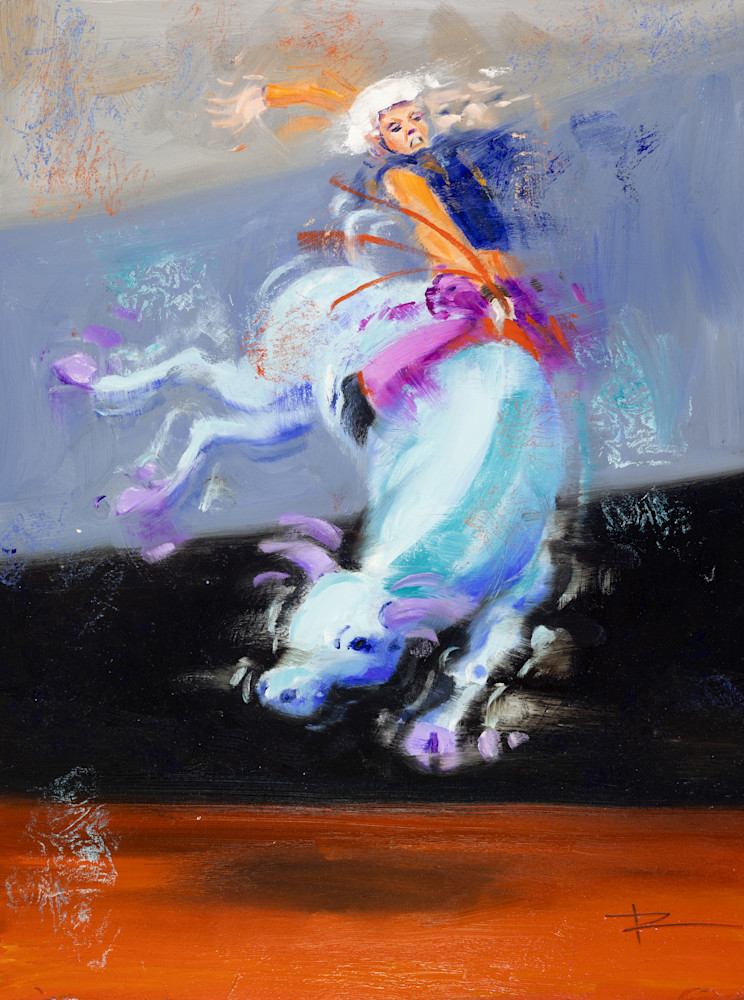 20211210 Bull Rider Blue   Art | Rich Wilkie inc