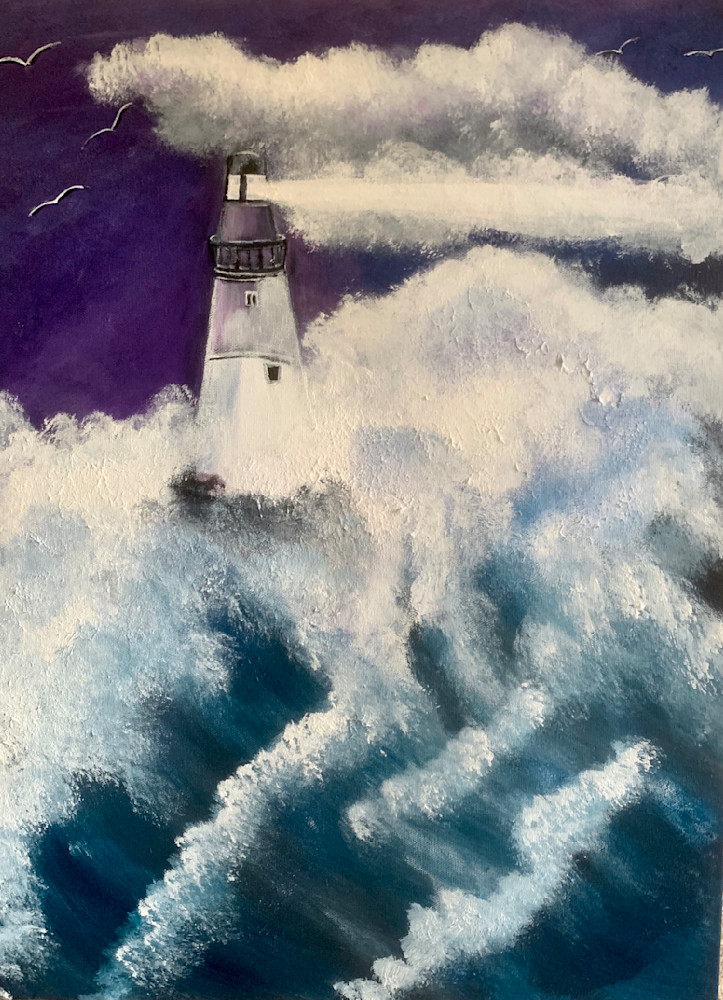 Lighthouse In The Storm Art | Marie Art Gallery