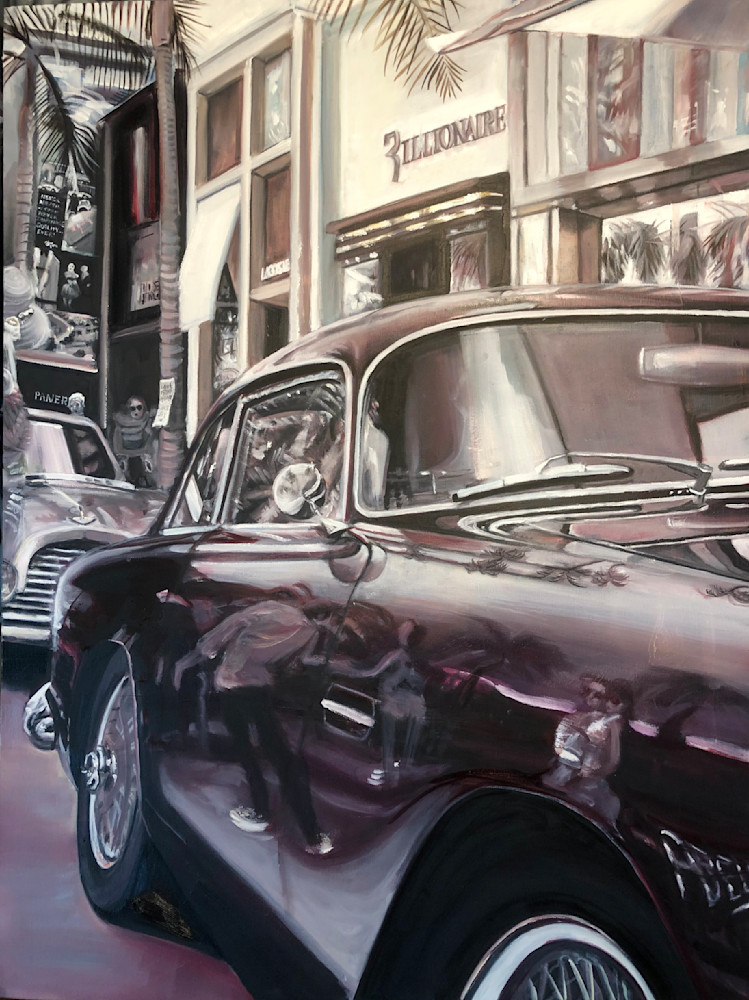 "Aston Martin In Beverly Hills" Art | Art by Annabelle