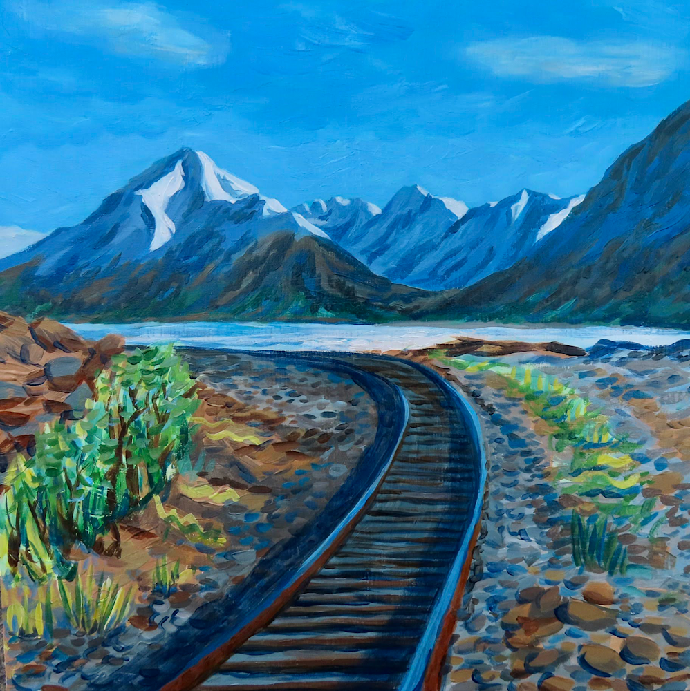 Tracks Home Turnagain Arm Art | Amanda Faith Alaska Paintings / Estuary Arts, LLC