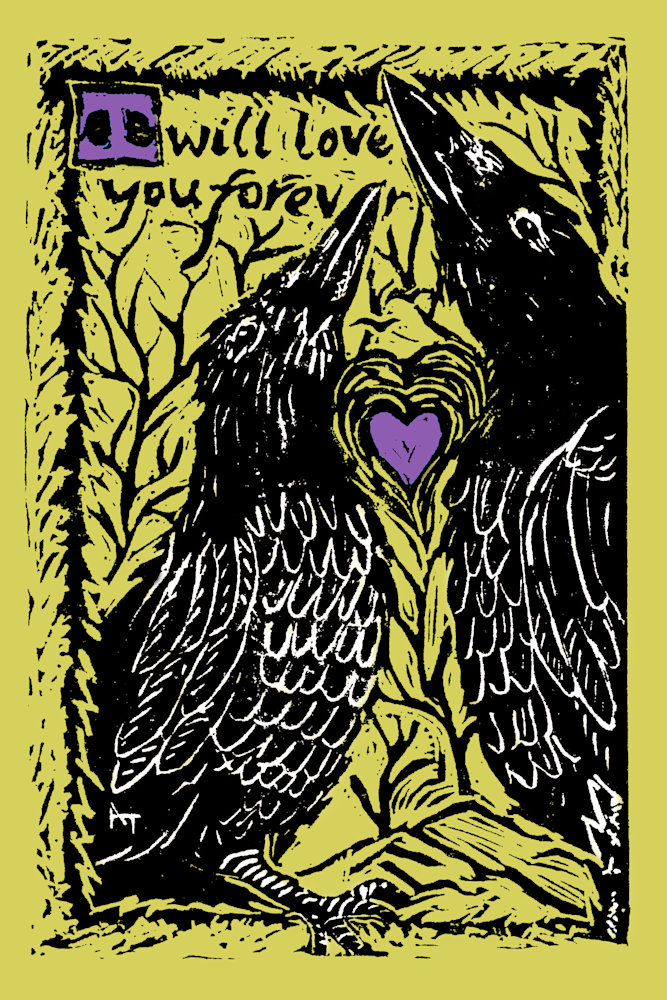 Love Ravens — Yellow Art | Amanda Faith Alaska Paintings / Estuary Arts, LLC
