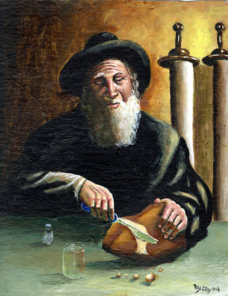 Rabbi 2 With Scroll Art | Free Ray Gray