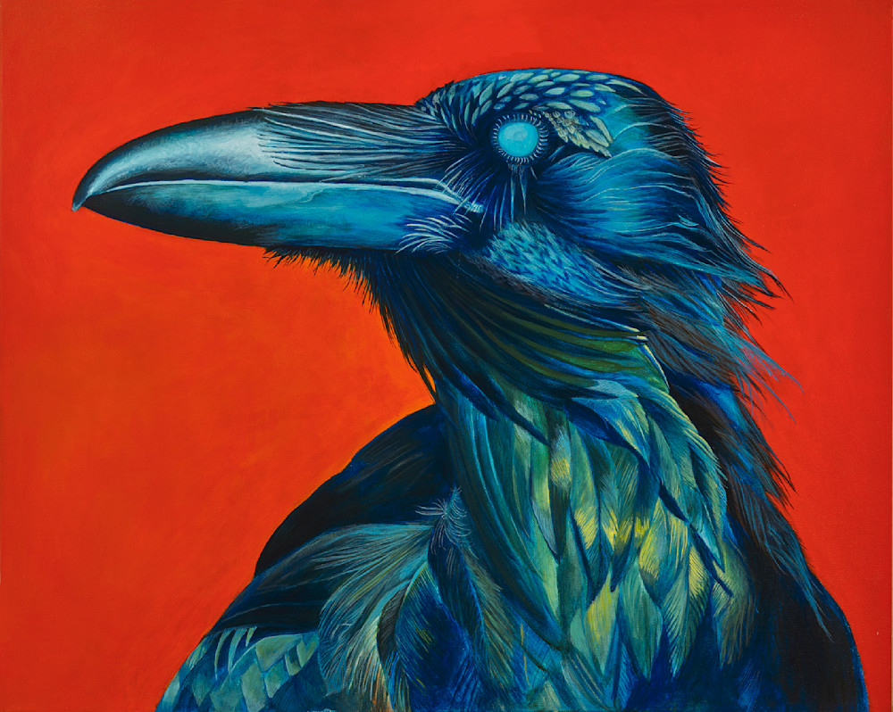 Blue Raven   Print Art | Surreal Works by Rachelle
