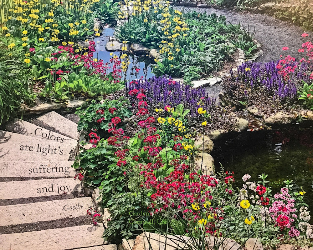 England - Garden Rainbow of Colors, with quote