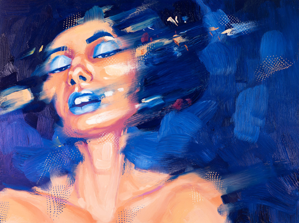 20220113 O Face On Blue Art | Rich Wilkie inc