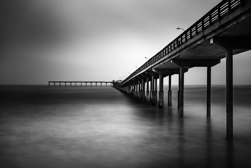 Modern Fine Art Photography.  Long Exposure Ocean Beach Pier