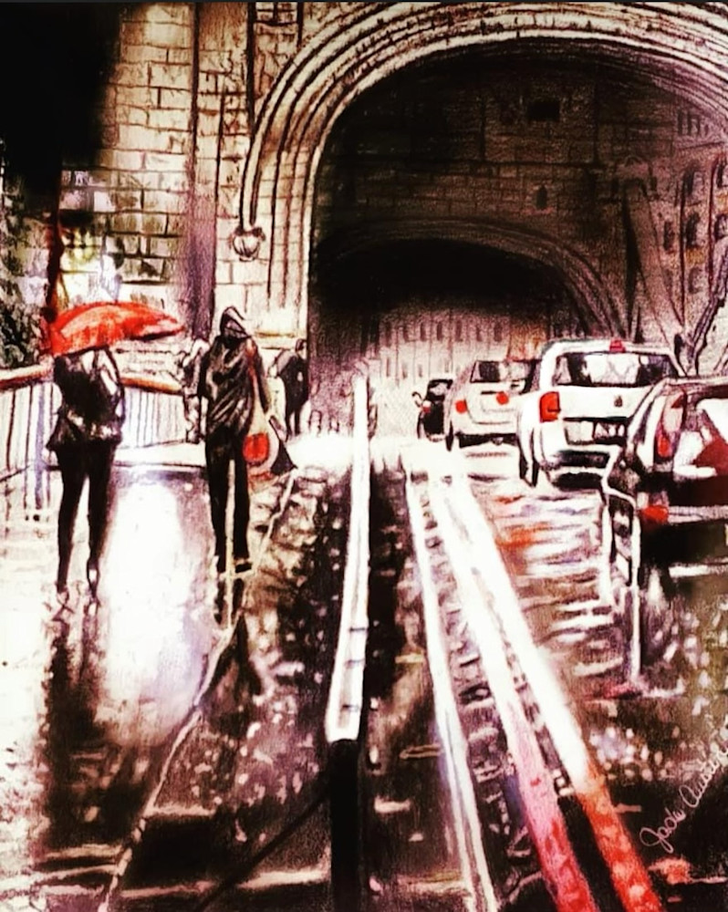 Raining In The Street Art | ArtbyJade