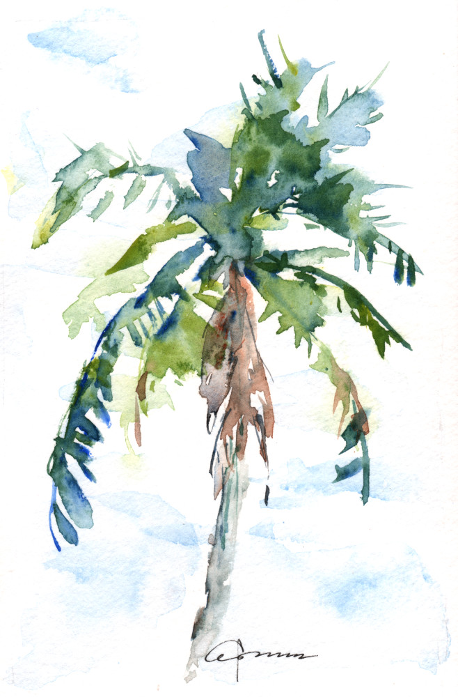 Palm Tree Watercolor Print | Claudia Hafner Watercolor
