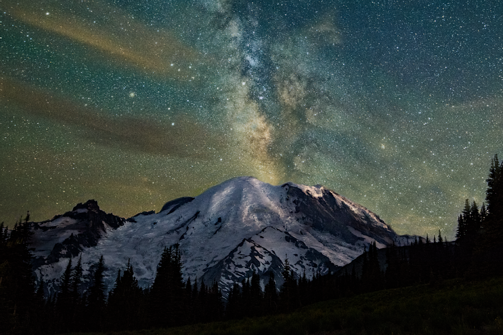 Milky Way And  Mt. Rainier   Art | Trinda Love Artist/Photographer