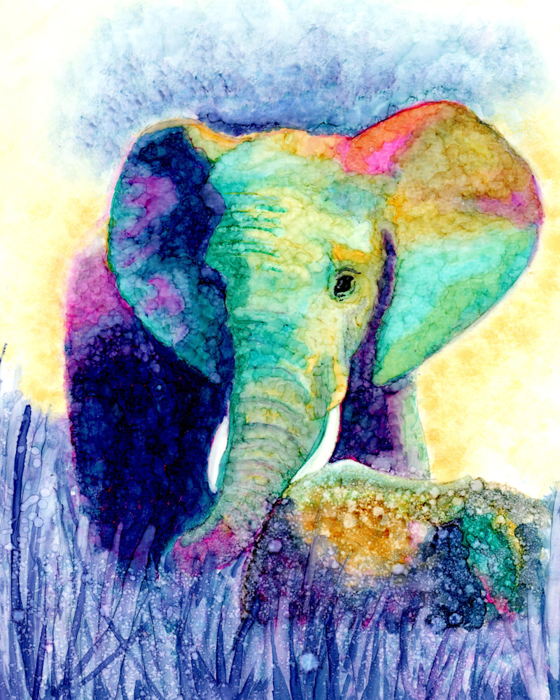 Rainbow Elephant Art | Art by Virginia Crowe