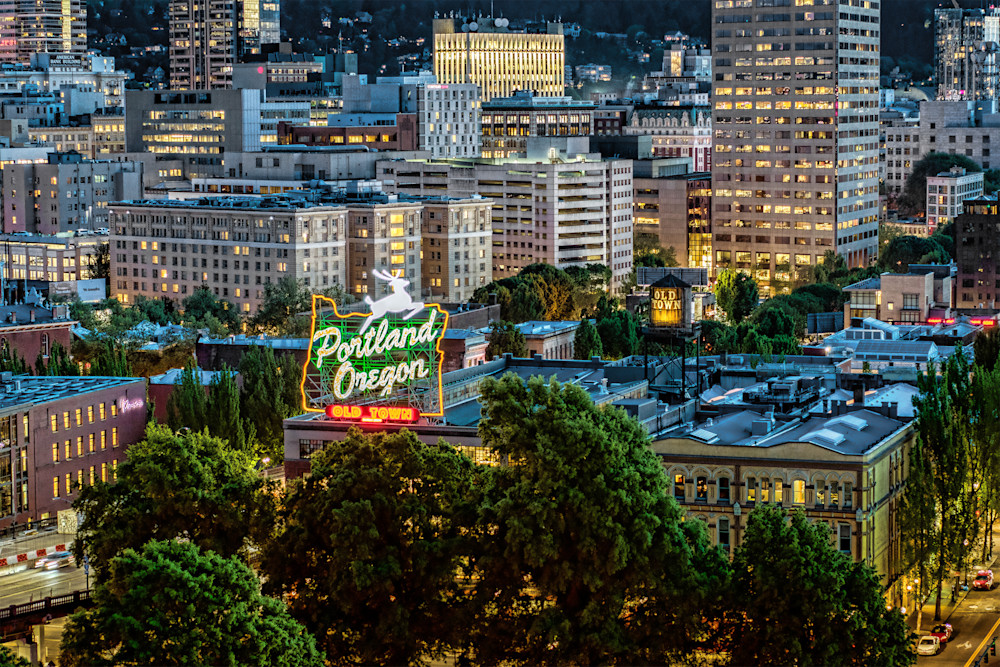 Portland Stag Sign Photography Art | 6K Visuals