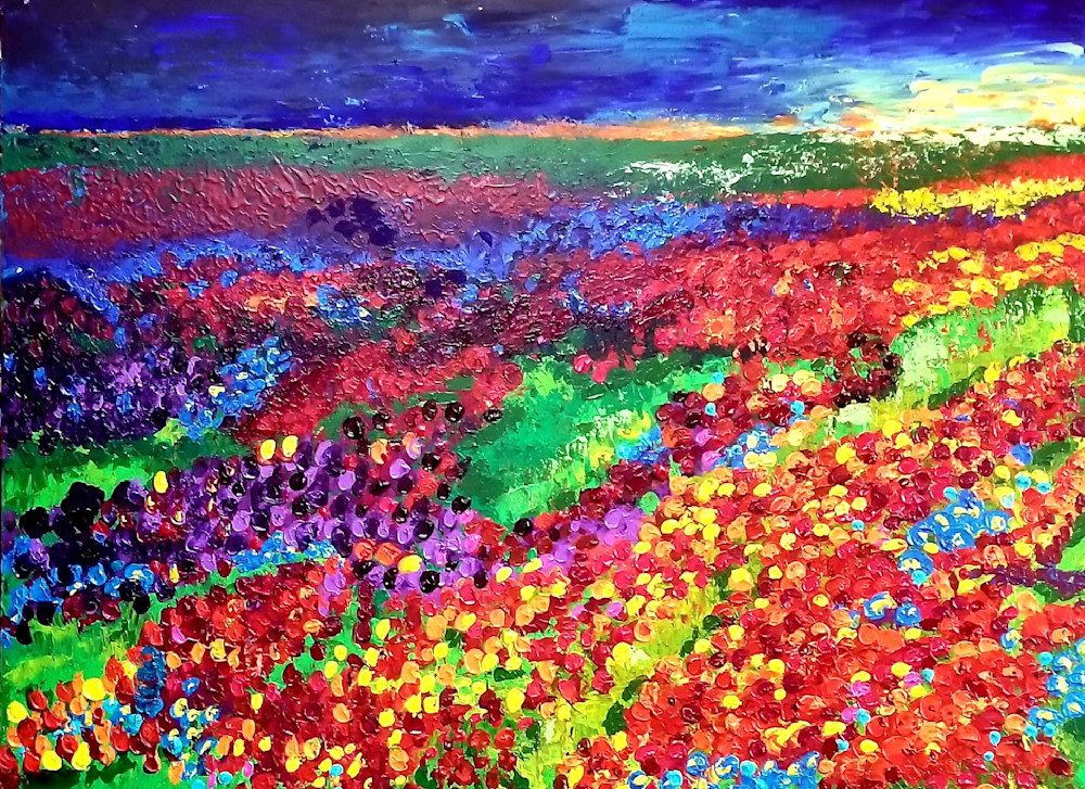 Krista Falkenstine , art, open, editions, prints, wildflowers, abstract, landscape, bright, colorful