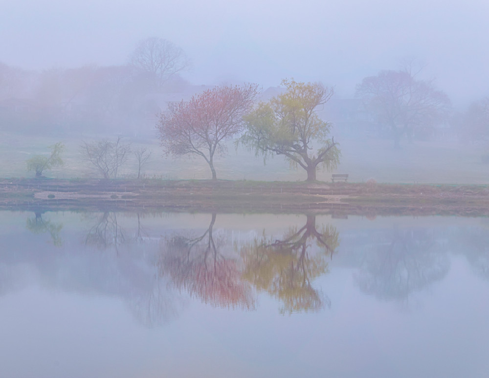Sunset Lake Fog Silhouette Art | Michael Blanchard Inspirational Photography - Crossroads Gallery