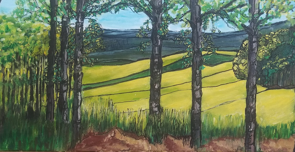 Krista Falkenstine art abstract landscape  spring green north park