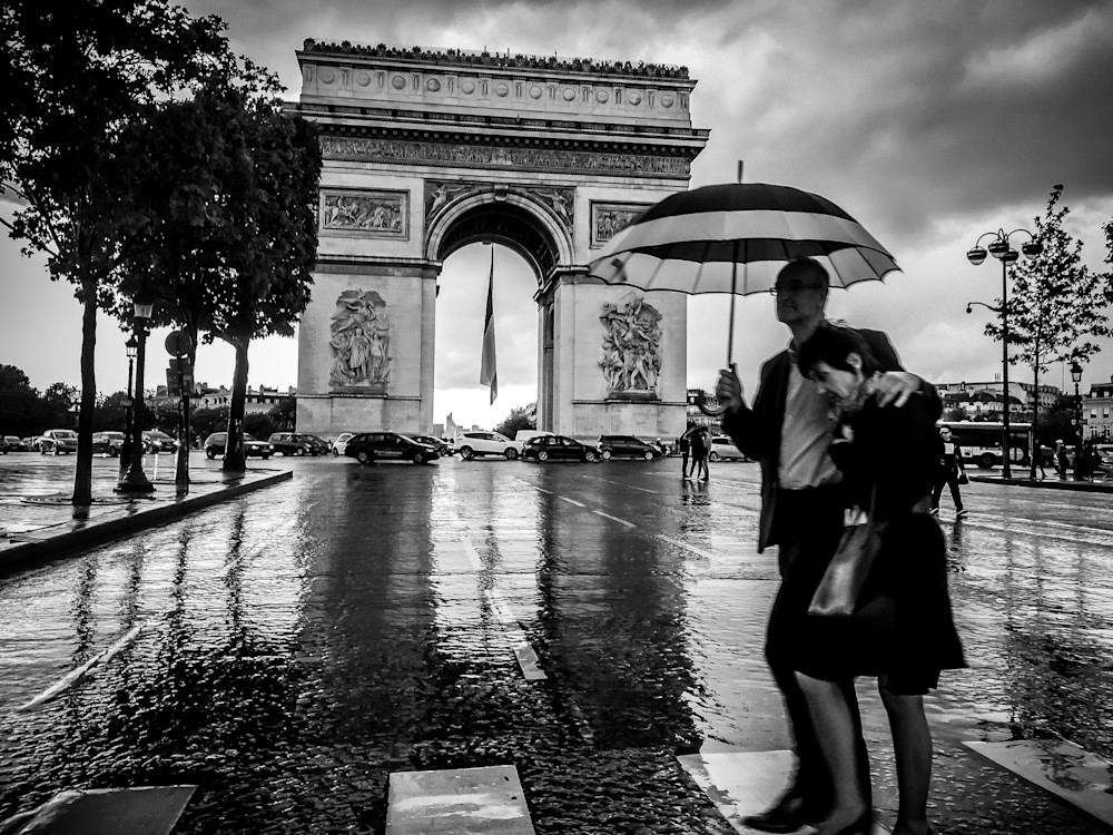 Arc Du Triumph Rain Bnw Photography Art | Eric Reed Photography